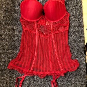Elegant Hot Pink Lace Bustier